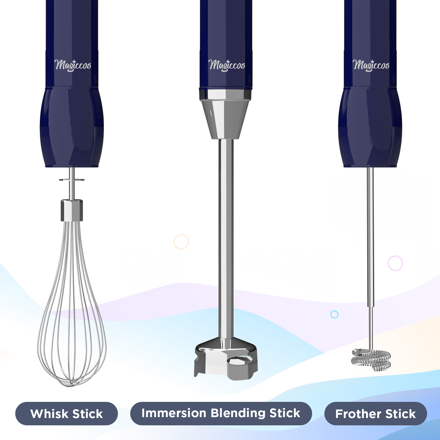 Magiccos Immersion Stick Hand Blender - 9 Speeds Contorl, Slim Stick Blender Wand, 350W DC Motor, For Shakes and Smoothi
